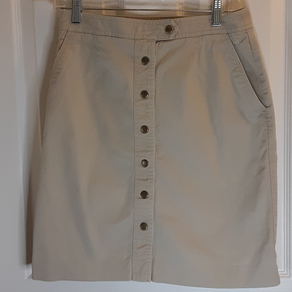 Talbot Khaki Skirt Button Front Size 10 Pe…